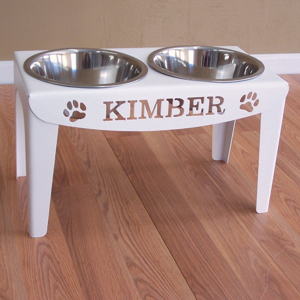 Custom Personalized Elevated Dog Feeder Stand Large Raised