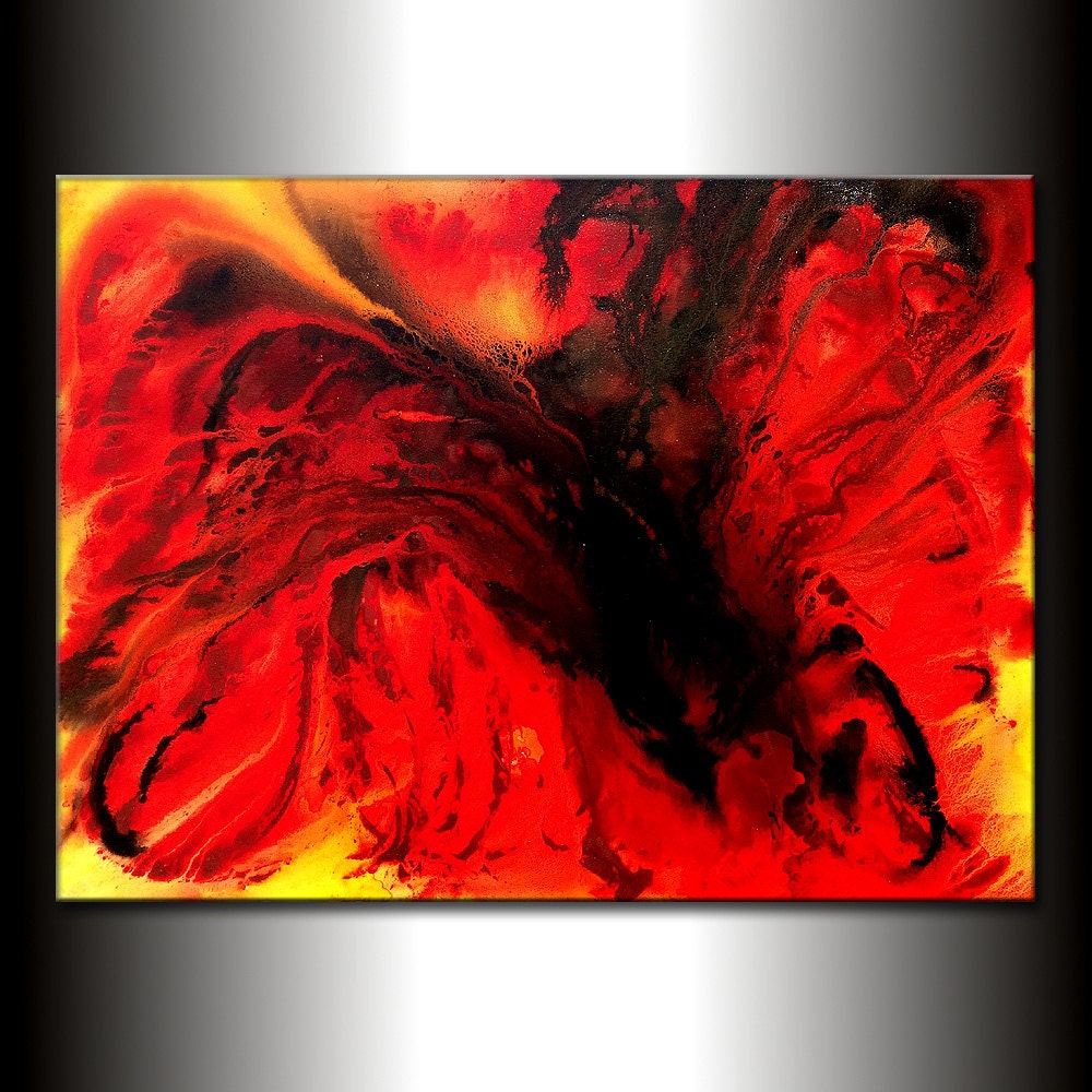 Abstract Painting On Canvas Red Abstract Painting Art Large