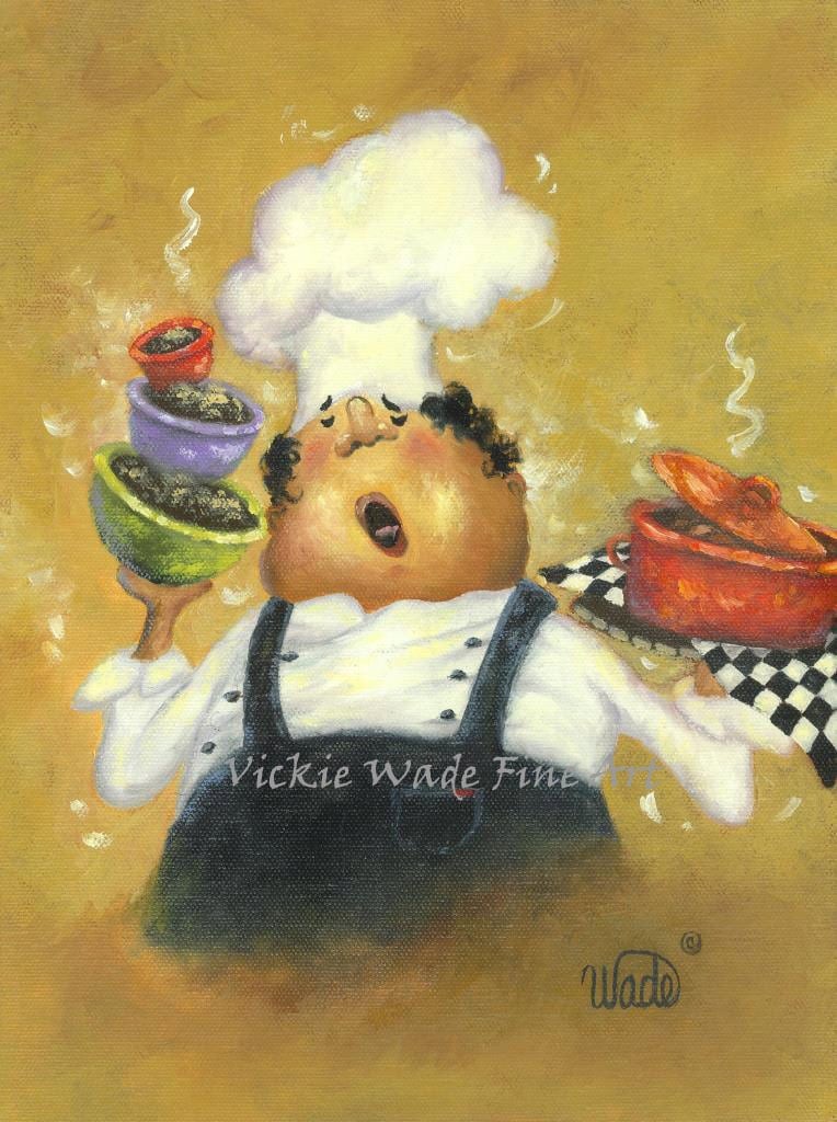 Singing Chef Print fat chef kitchen art paintings prints