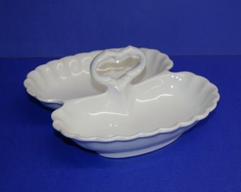 Antique Divided Serving Dish, 'Königliche Porzellan-Manufaktur' KPM, Intial K, Vintage 1840, 1895, 1920's