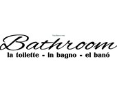 Bathroom la toilette in bagno en bano - Wall Decal - Vinyl Wall Decals, Wall Decor, Wall Quote, Bathroom Wall Decal, Bathroom Decal