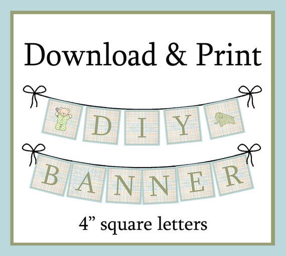 baby banner diy printable pastel plaid by