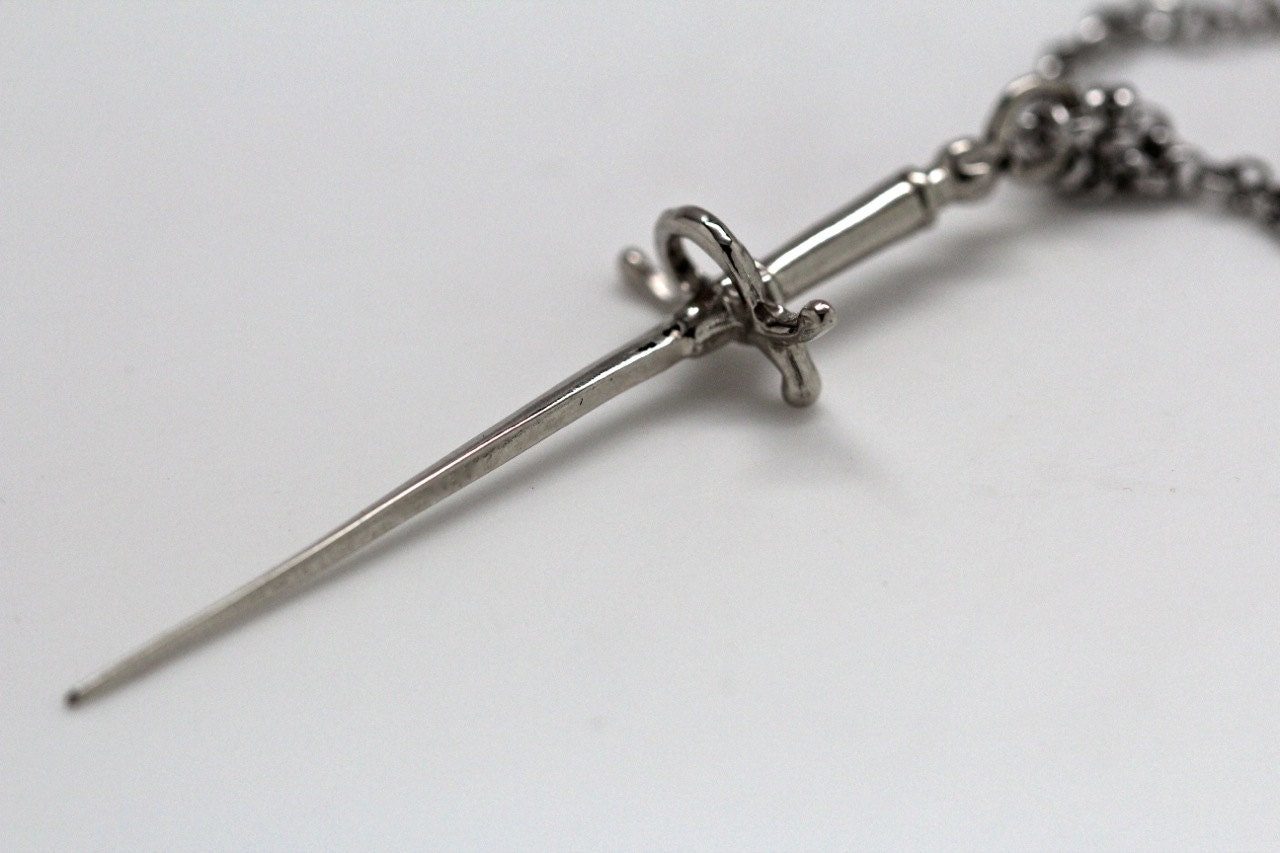 Needle Sword Necklace in sterling silver made in NYC