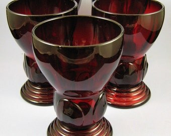 Lot of 5 Vintage Moondrops Red Tumblers