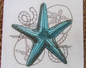 Nauticus - Starfish - Kitchen Flour Sack Towel - Gourmet - Natural Cotton
