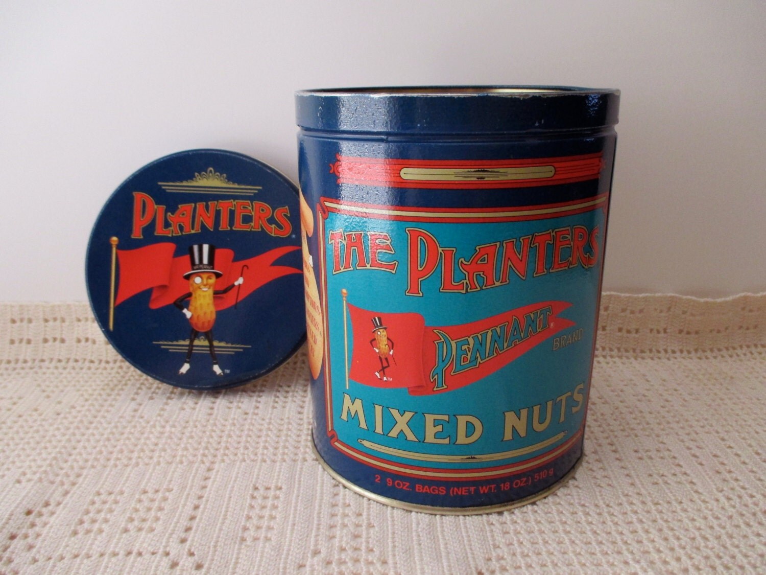 Vintage Planter's Mixed Nuts DECORATIVE TIN advertising