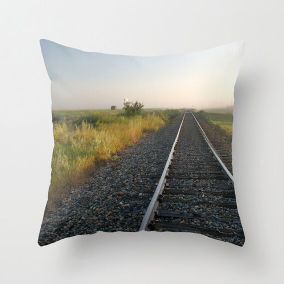 Railway Pillow Cover Rustic Man Cave Decor Cushion For