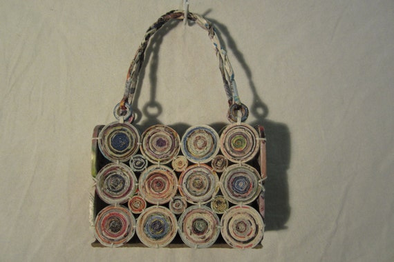 Items similar to OLIVIA my recycled paper unique purse handbag on Etsy