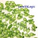 200 Baby Leaf Plastic Beads. Icey Green