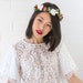 pink white rose hair wreath // woodland, dainty flower crown headpiece, headband, hair crown - 'Zuzana'