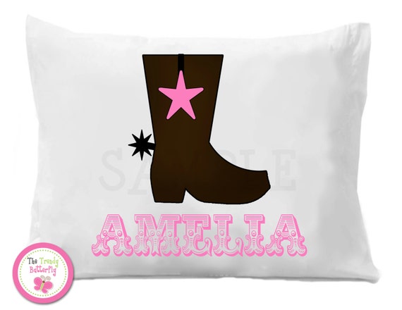 Western Pillow Case , Cowgirl Boots Personalized Pillow Case Il_570xn
