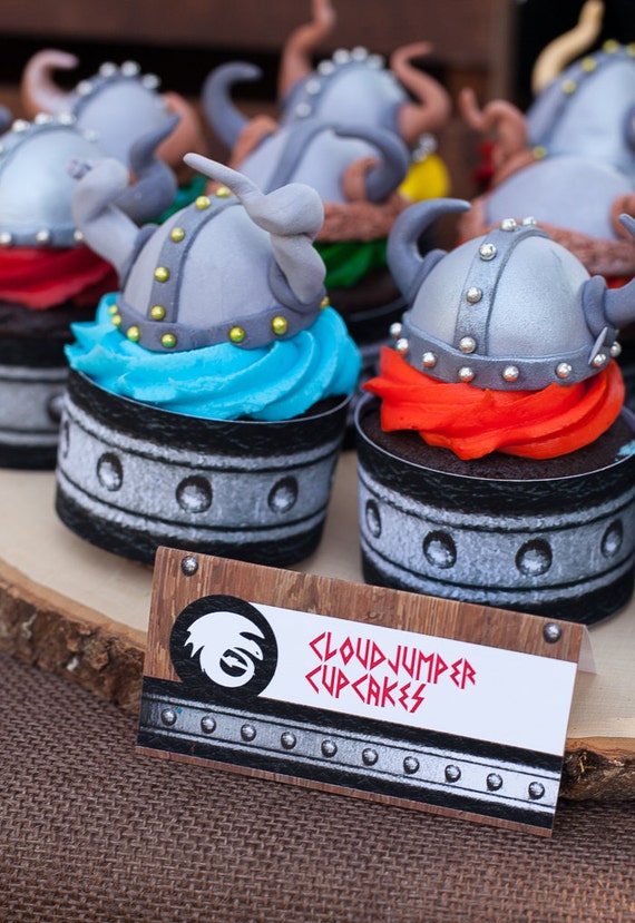 How to Train Your Dragon VIking Printable Cupcake Wrappers - INSTANT DOWNLOAD Il_570xn