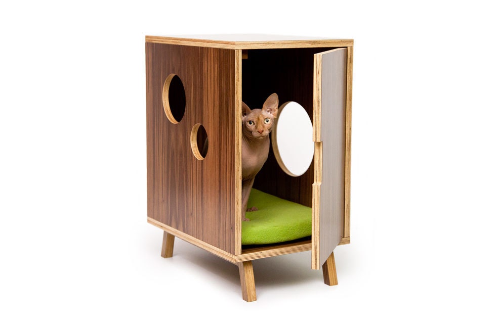 Mid Century Modern Cat Litter Box Furniture SMALL Cat Litter