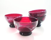 Royal Ruby Red Glass Dessert Bowls Sherbet Cup Anchor Hocking Baltic  Christmas Red Holiday Table Setting