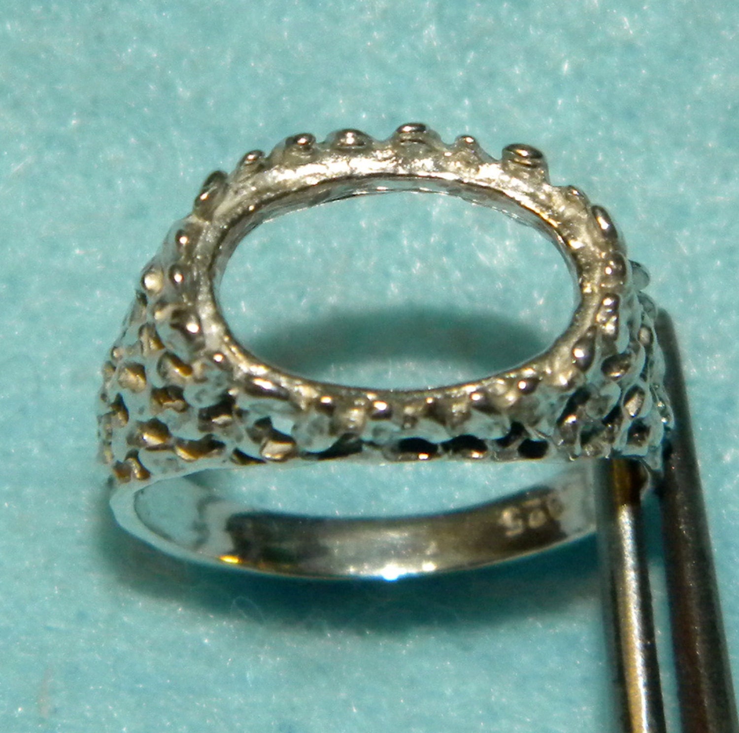 Sterling Silver ring casting 10x14 oval Cabochon by dottiesrocks