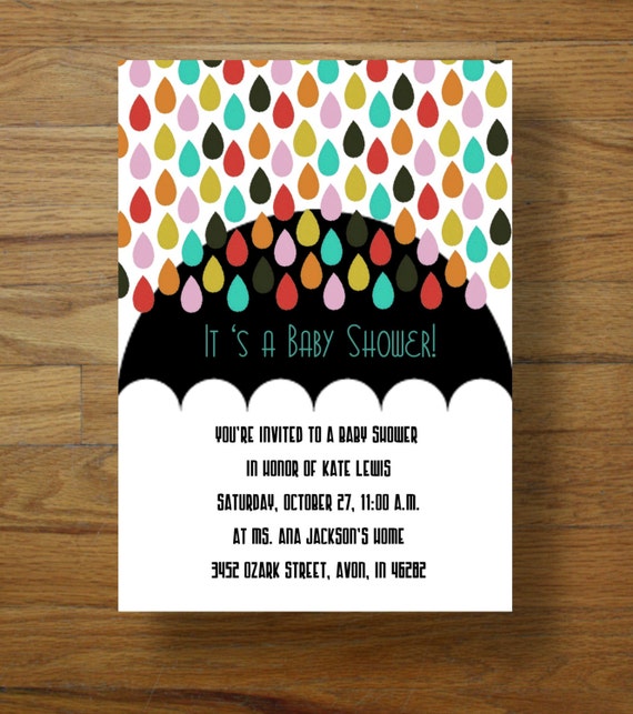 Items similar to Rain Baby Shower Invitations on Etsy