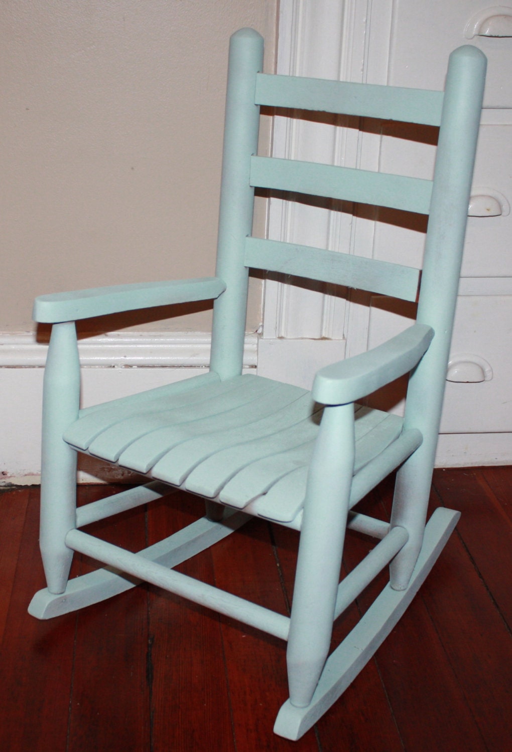 Kids Weathered Light Blue Rocking Chair