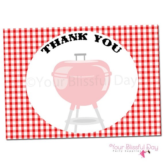 PRINTABLE BBQ Thank You Cards Il_570xn
