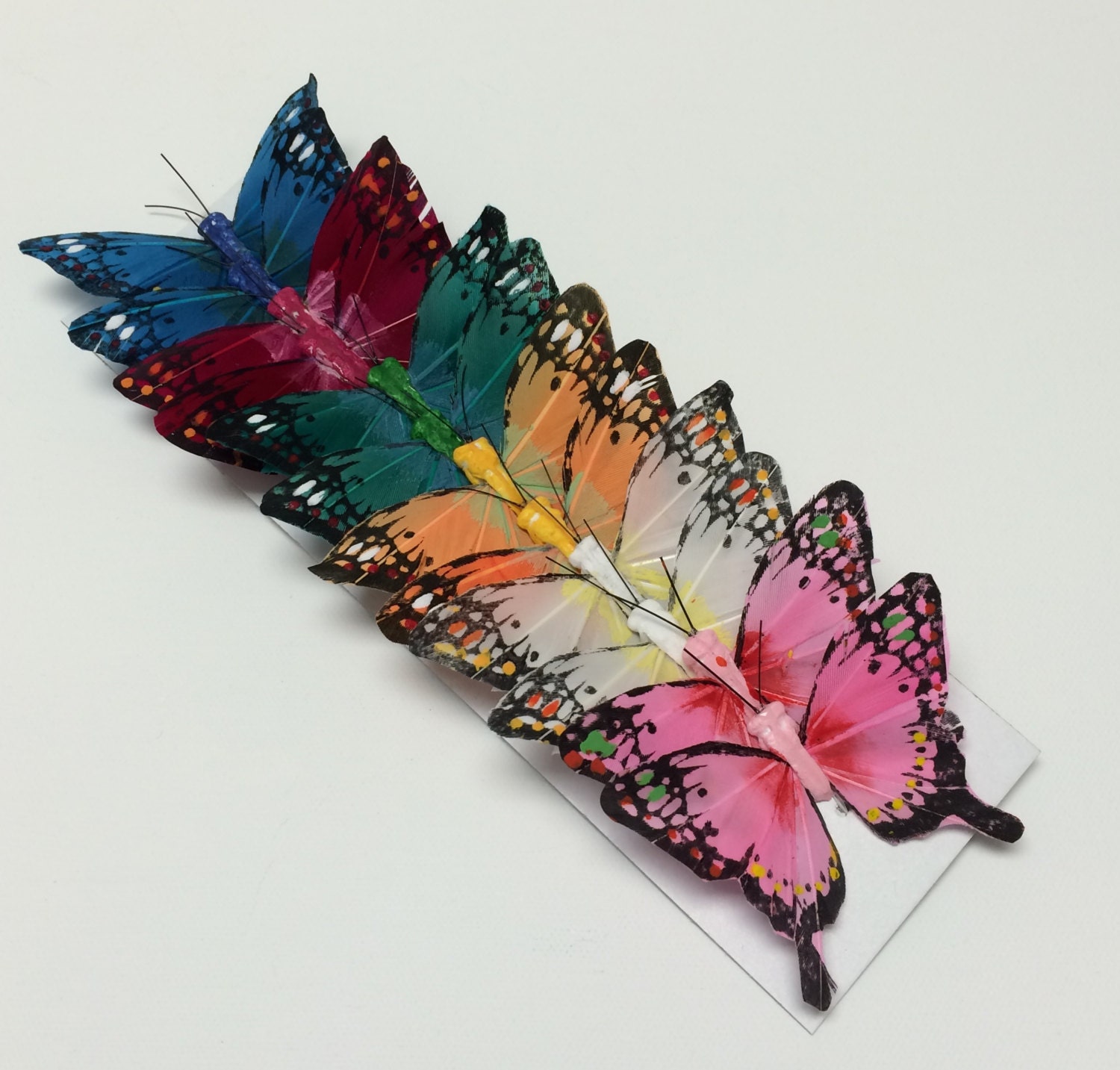 Feather Butterflies 12 Artificial Swallowtail Butterflies in