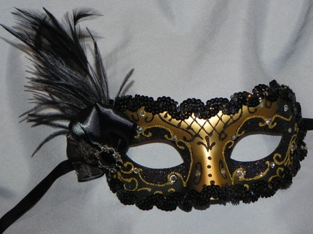 Black And Gold Venetian Mask By Thecraftychemist07 On Etsy