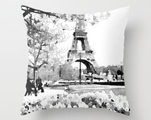 Unique eiffel tower pillows related items | Etsy