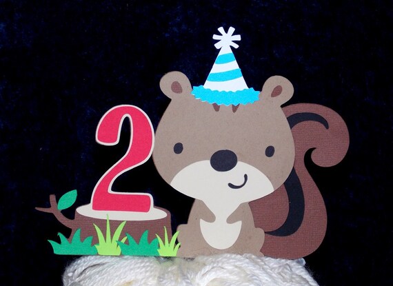 Forest SQUIRREL Cake Topper ... Enchanted Forest Birthday Decorations Il_570xn