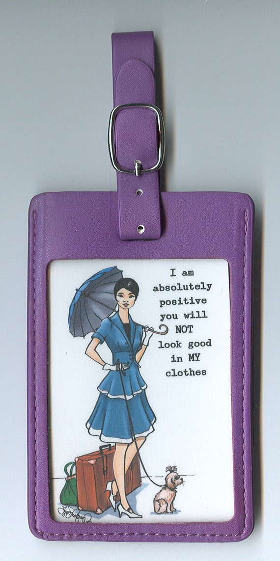 LEATHER Funny Luggage Tag I am by FunnyLuggageTags