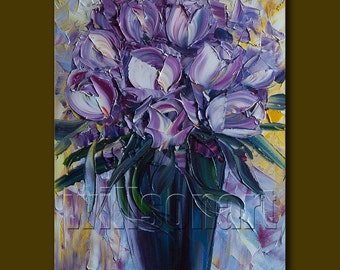 Iris Irises Modern Flower Canvas Oil Painting by willsonart
