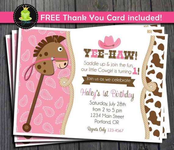 Cowgirl Birthday Invitation - Cowgirl Party Il_570xn
