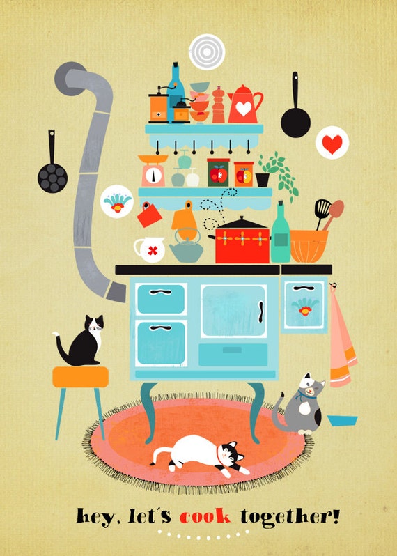 illustration: Lets cook together limited edition art print