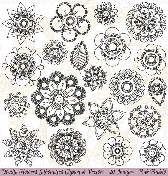 Image of doodle art bunga simple