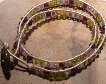 Silk Wrapped Beaded Bracelet 6