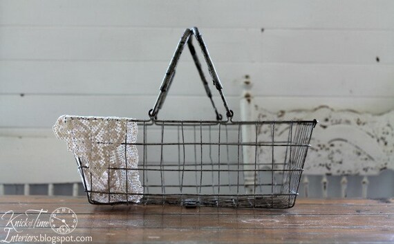 Antique Metal Market Basket