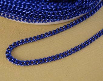 Royal Blue Electroplated Twist Curbe Chain Colored Chain-15 ft.