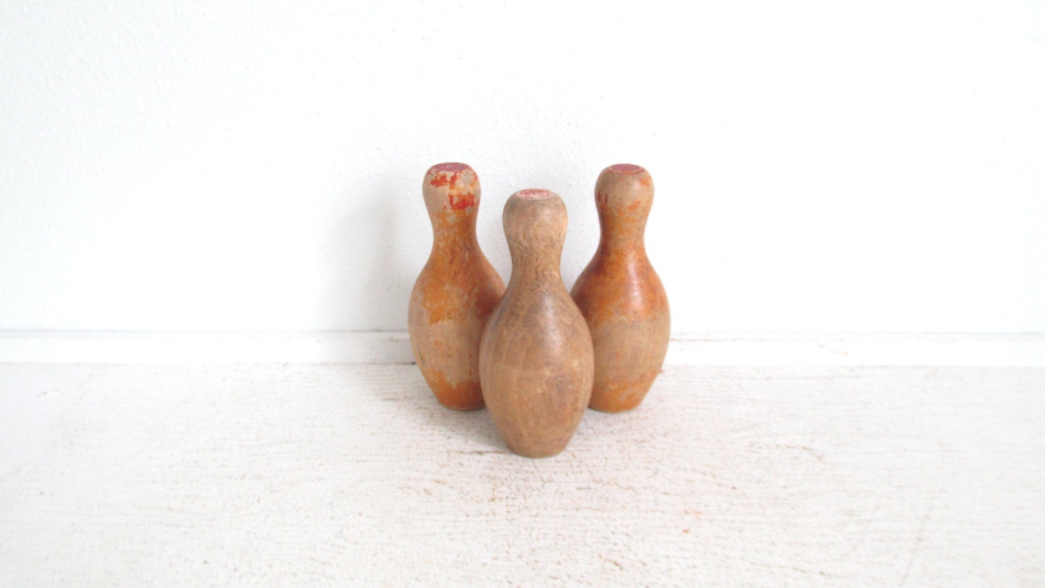Vintage Wood Mini Bowling Pins by thedancingwren on Etsy
