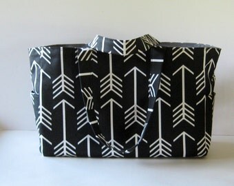 MADE TO ORDER Arrow Diaper Bag, School Bag, Work Bag, with Waterproof lining, available in two colors