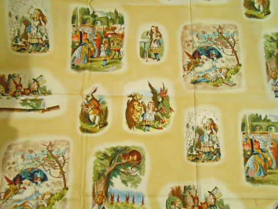 Alice in Wonderland Fabric Cotton Fabric Fabric by the