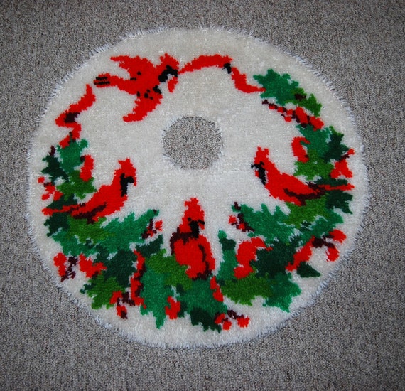 vintage christmas tree skirt birds of the season vintage christmas tree skirt birds of the season