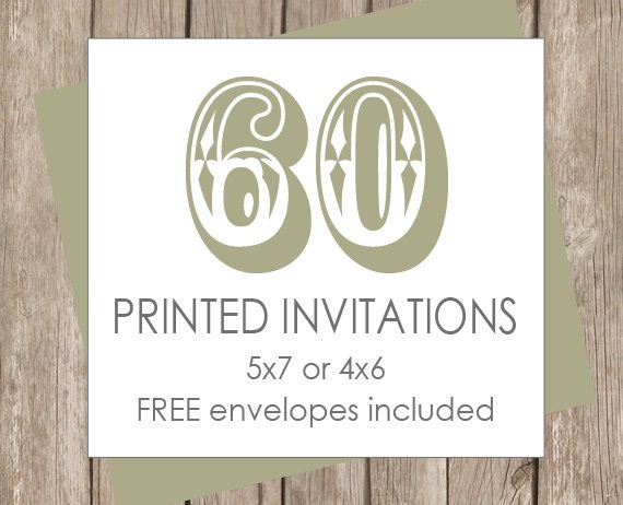 60 Printed Invitations (includes white envelopes ) Il_570xn