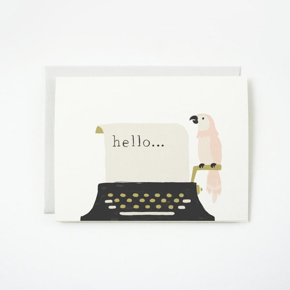 Typewriter Hello Card 1pc