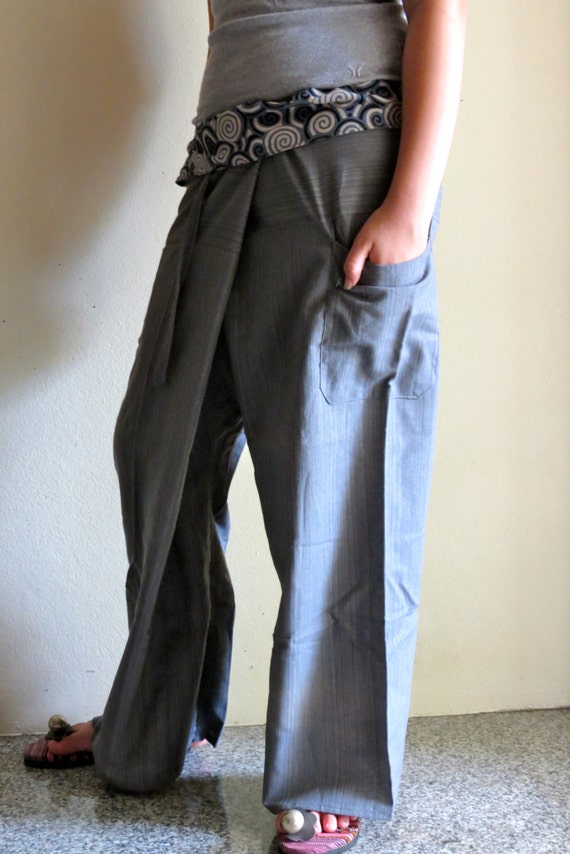 5 COLORS. Handmade cotton free size fisherman trousers yoga