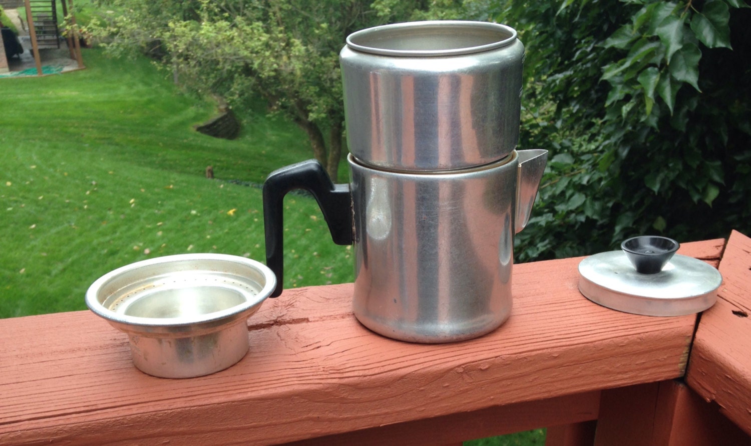 Vintage Dripolator metal coffee pot. Non electric coffeepot.