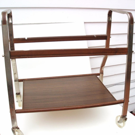 Vintage Metal TV Stand / Rolling Bar Cart / Quilt Rack