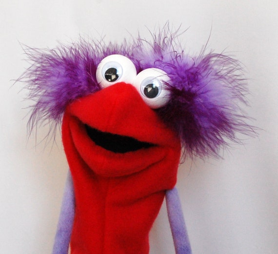 Reserved for Siwaraya Red and Purple Hand Puppet by OnHandByHand