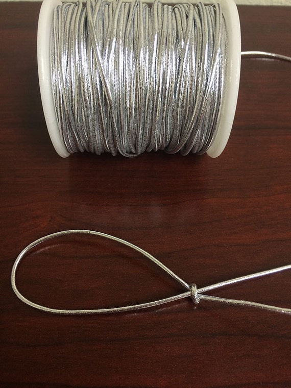 1.5mm x 50 Yards (150 FT) Metallic Elastic Stretch Tie Cords Trim
