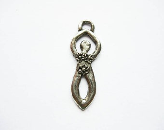 2 Wicca Goddess Charms in Silver Tone - C1047