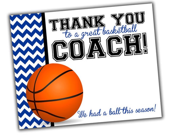 Items similar to Team Thank You Card for Basketball Coach INSTANT