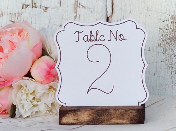 Rustic Wedding Table Number Cards and Holders Kraft Brown Cardstock Table Number Cards Wood Table Number Holders
