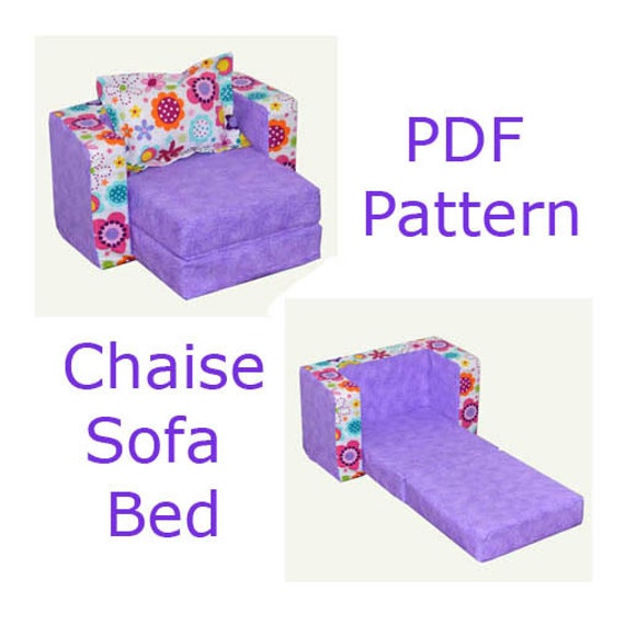  Chaise Sofa Bed PDF pattern and tutorial Fits up to 18 inch size doll