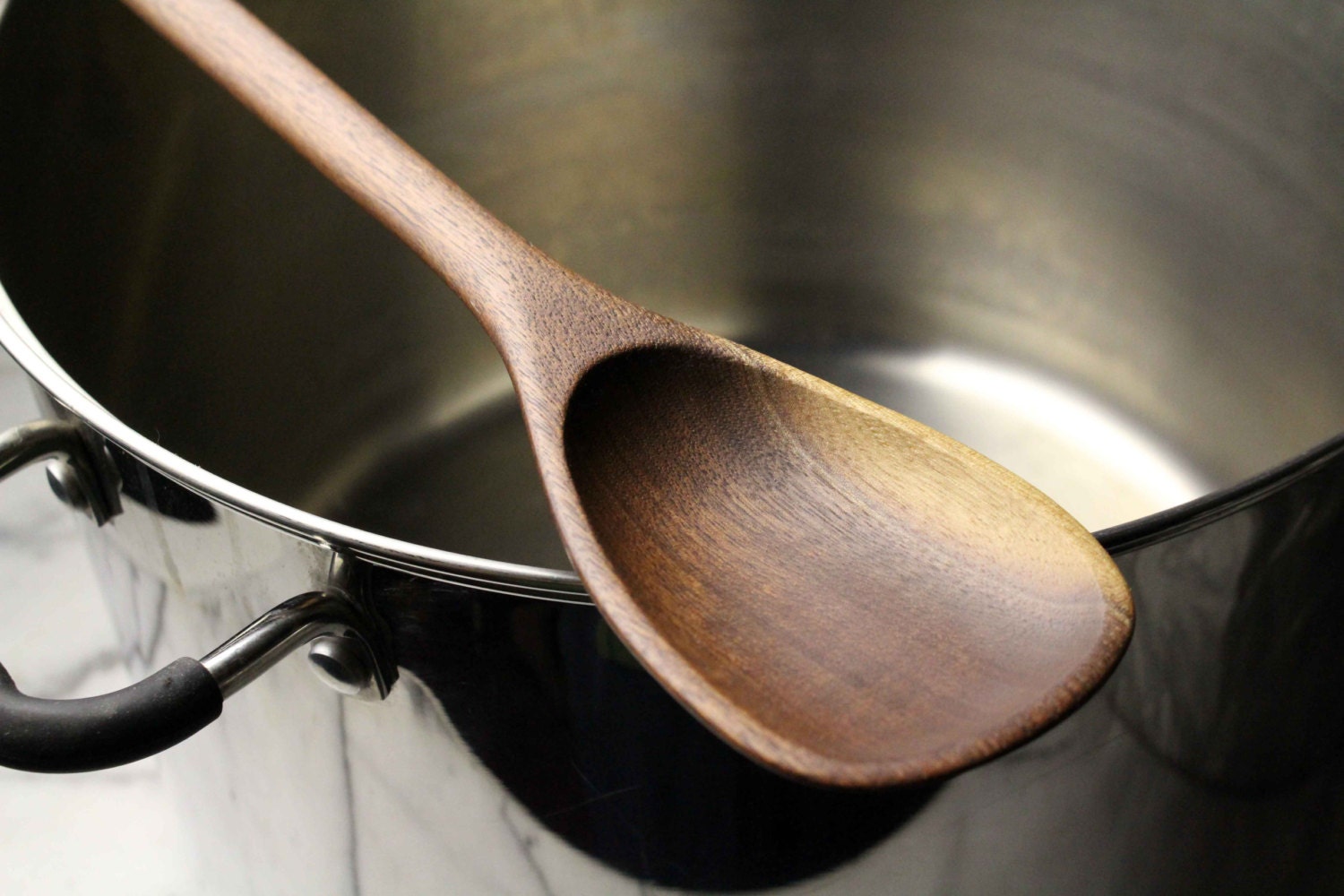 Wooden roux spoon long handled kitchen utensil by KitchenCarvings